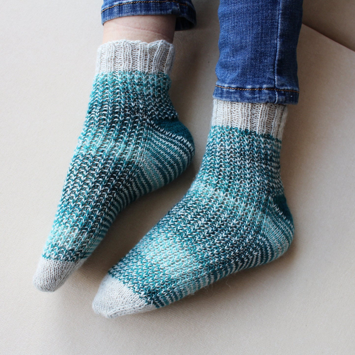 Arrowhead knitted textured socks, Thermal wool socks