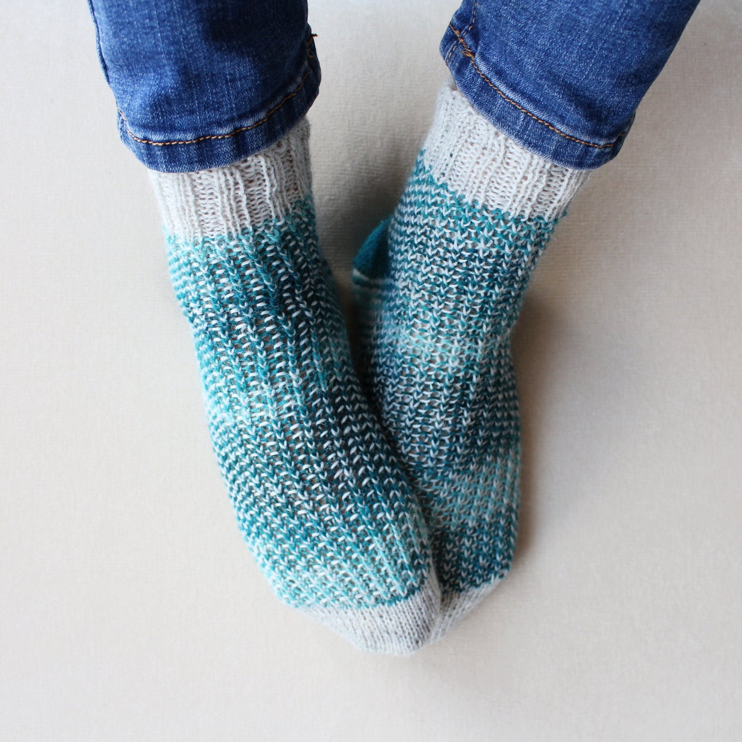 Arrowhead knitted textured socks, Thermal wool socks