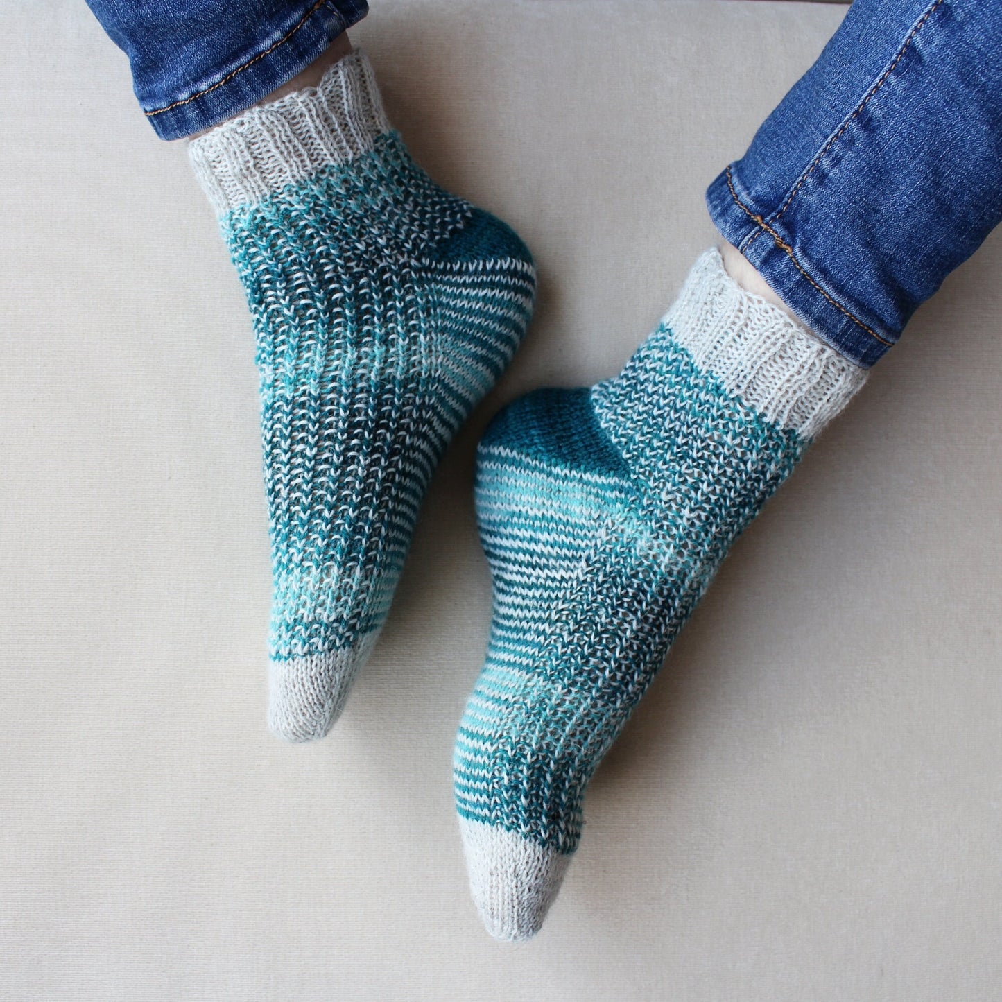 Arrowhead knitted textured socks, Thermal wool socks