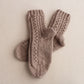 Casual wool blend socks, Classic cable-knit ankle socks