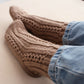 Casual wool blend socks, Classic cable-knit ankle socks