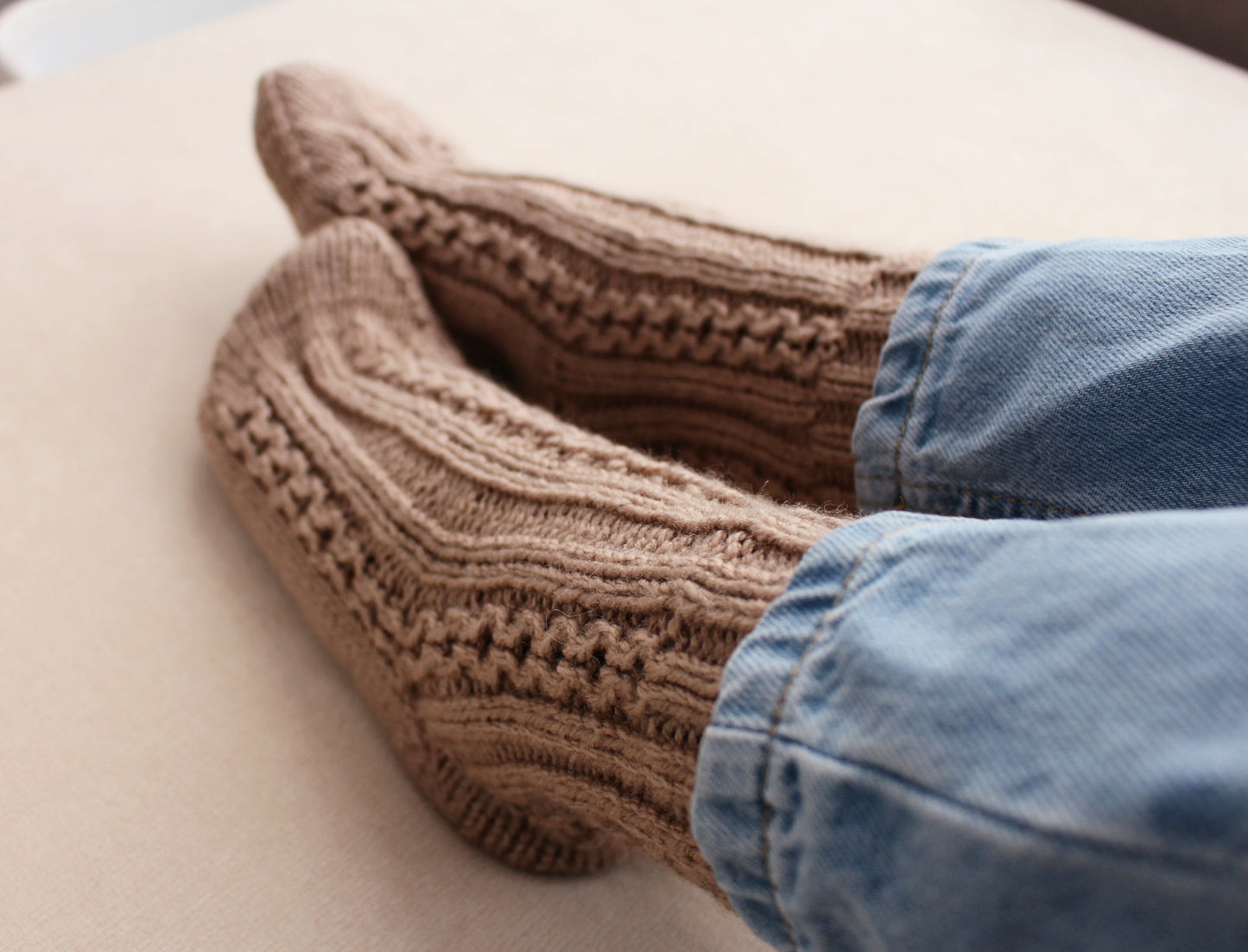 Casual wool blend socks, Classic cable-knit ankle socks