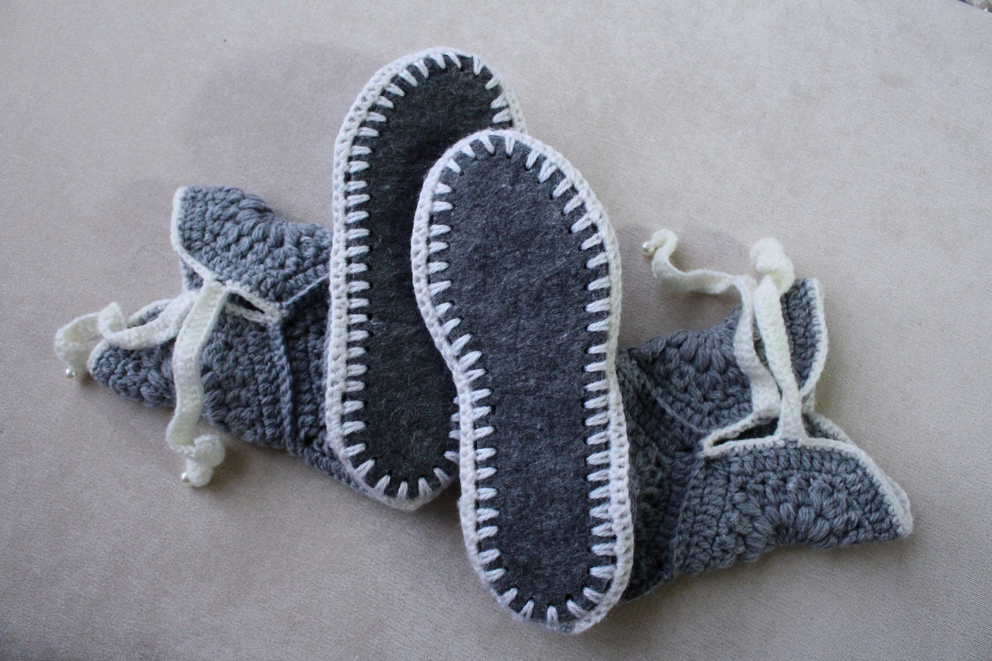 Stylish crochet slipper boots