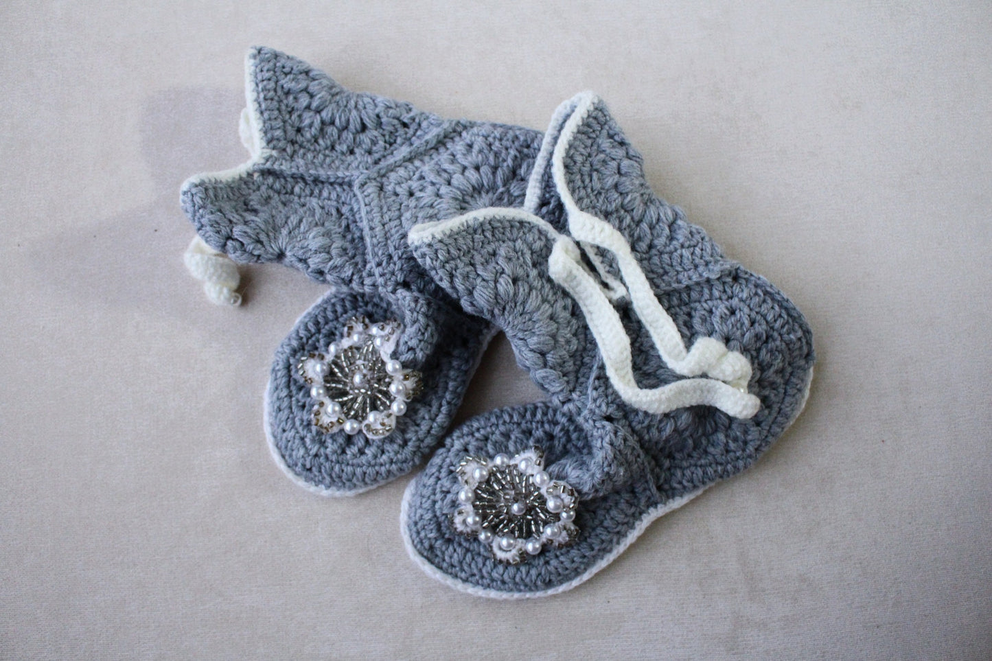 Stylish crochet slipper boots