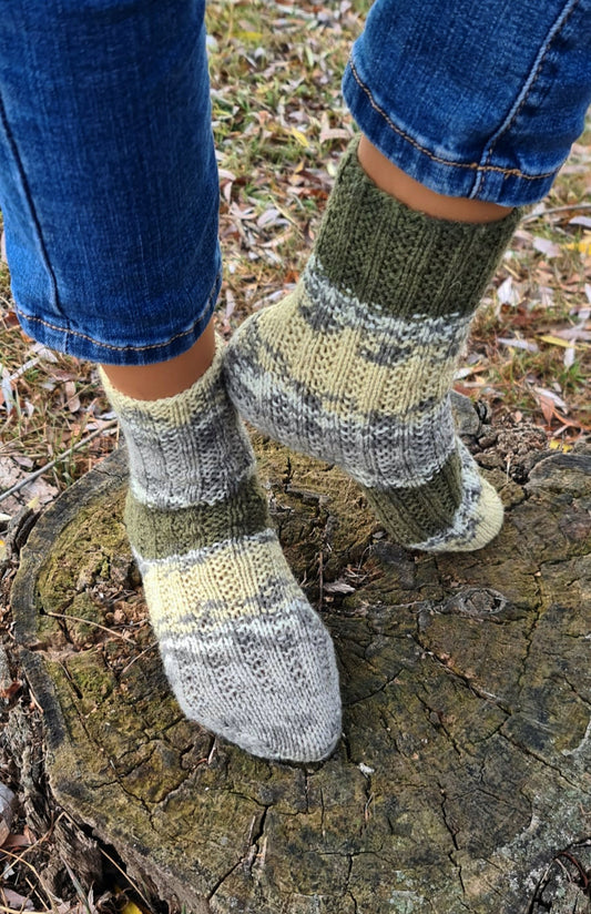 Colorful patterned stretchy crew socks, Bed socks