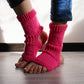 Neon yoga socks, Vegan toeless quarter socks