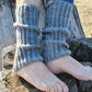 Ribbed knee-high leg warmers, Boot topper socks, Welly Socks