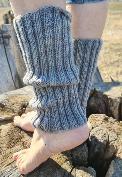 Ribbed knee-high leg warmers, Boot topper socks, Welly Socks