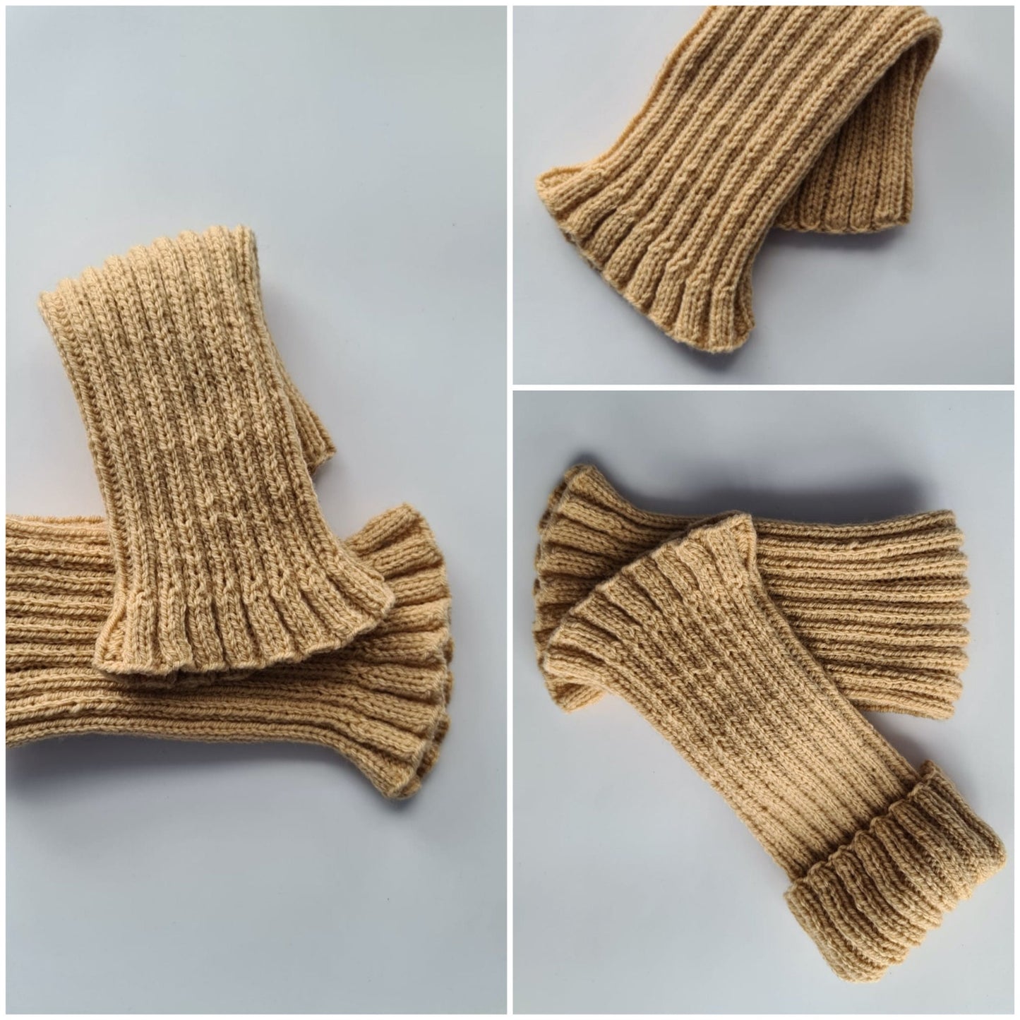 Wool boot toppers, Ribbed leg warmens