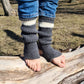 Stirrup leg warmers, Over the calf socks, Stripped open toe and open heel socks
