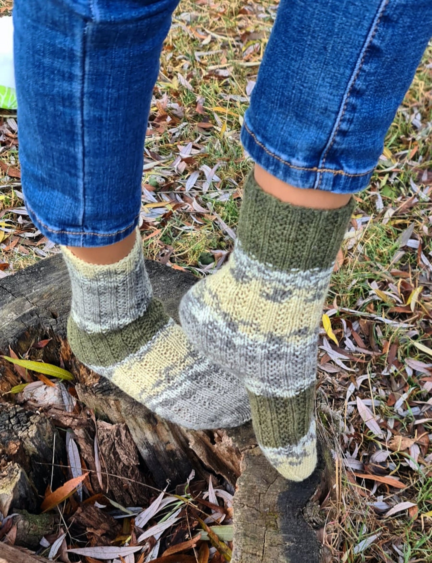 Colorful patterned stretchy crew socks, Bed socks