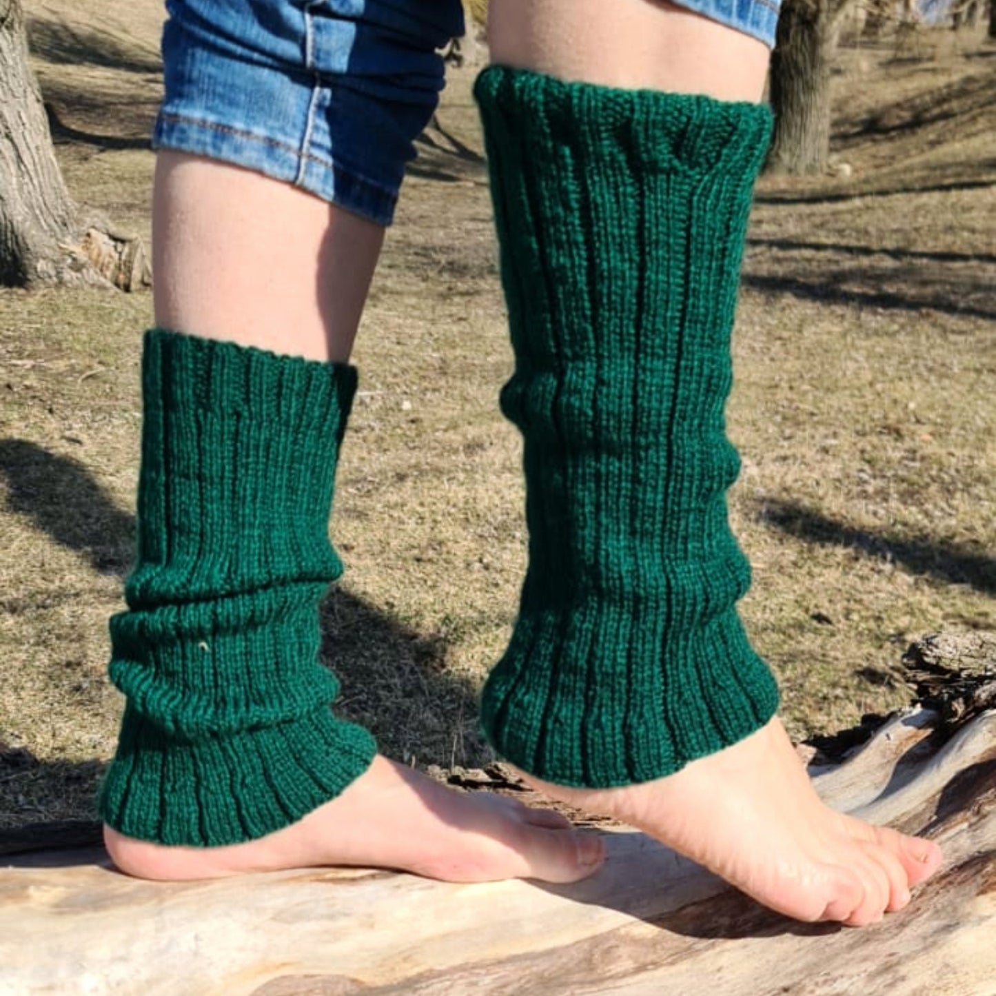 Japanese style loose socks, Kawaii leg warmers, Green boot toppers