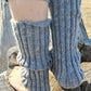 Ribbed knee-high leg warmers, Boot topper socks, Welly Socks