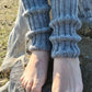 Ribbed knee-high leg warmers, Boot topper socks, Welly Socks