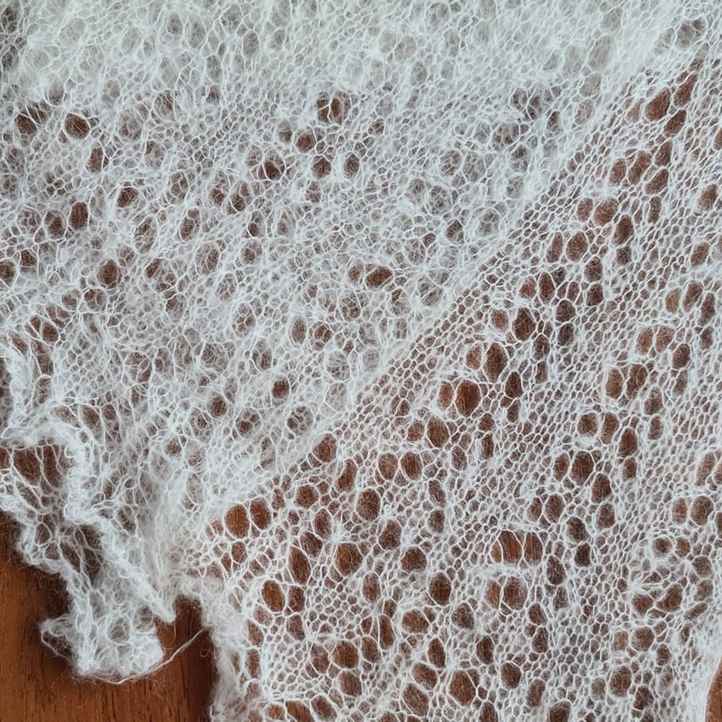 Triangle wedding veil, Gossamer lace crochet wrap, Wool headscarf