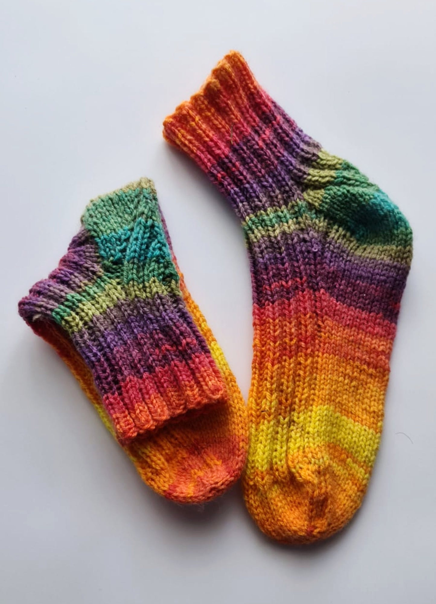 LGBTQ+ Pride socks, Rainbow striped wool blend socks