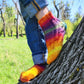 LGBTQ+ Pride socks, Rainbow striped wool blend socks