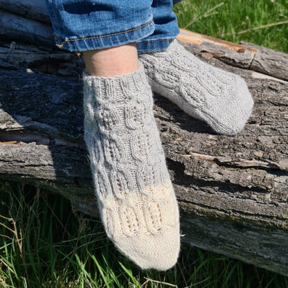 Braid socks, Gray ankle socks for ladies, Gift socks