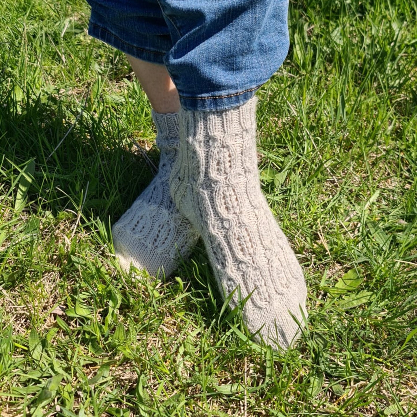 Braid socks, Gray ankle socks for ladies, Gift socks