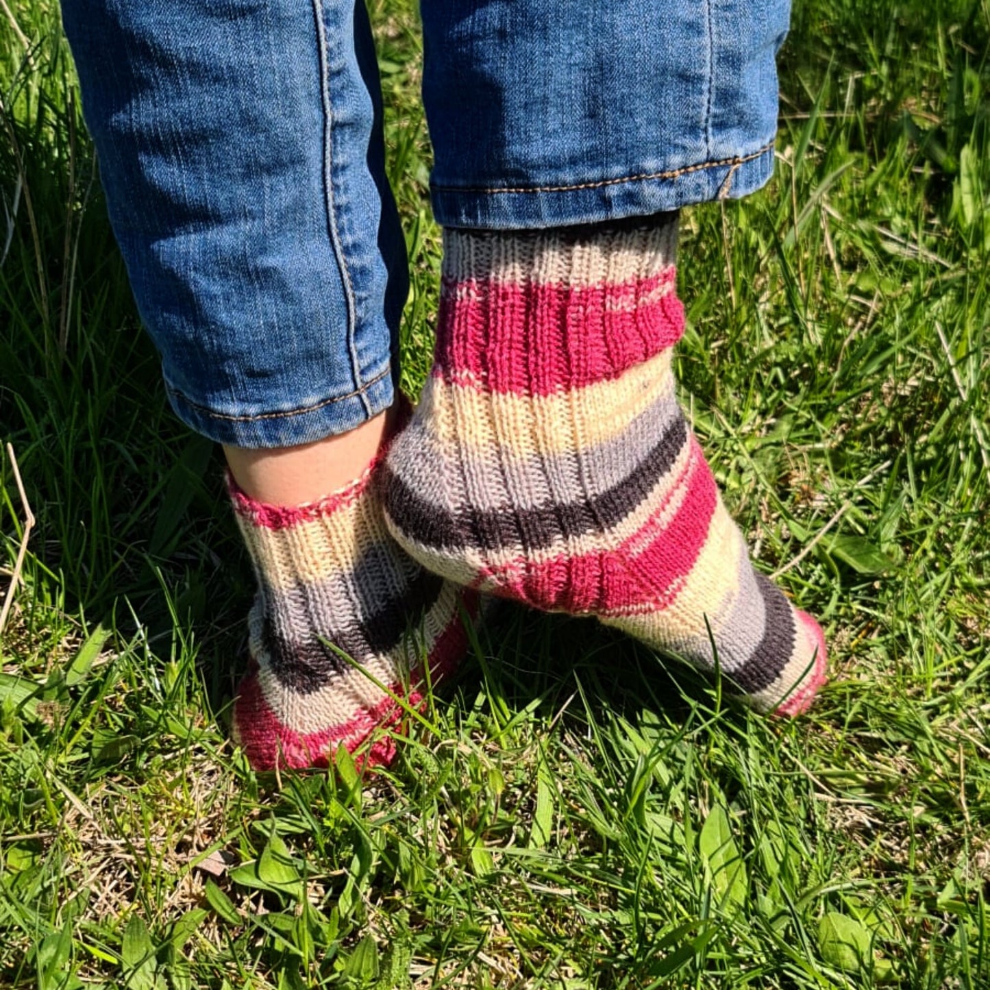 Multicolor stripe socks, Cozy leg warmers