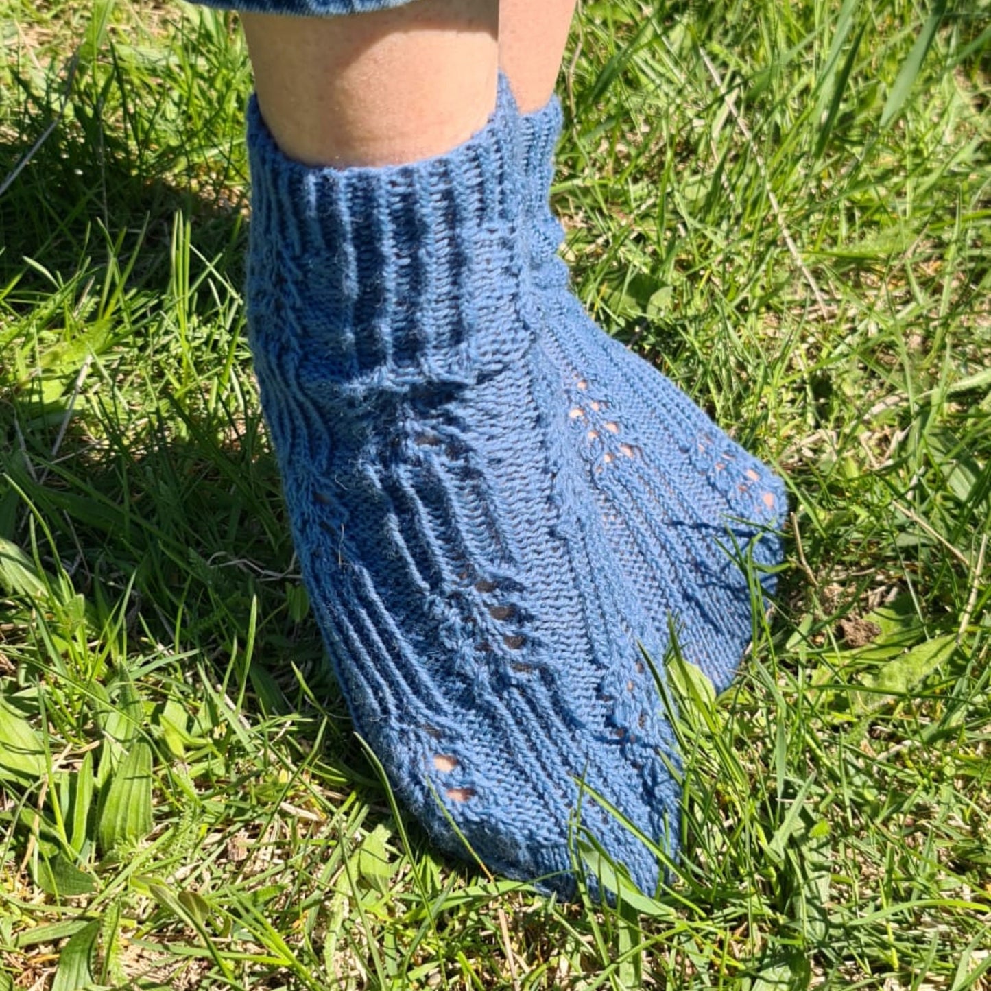 Alpaca hand-knitted socks, Fishnet anklets