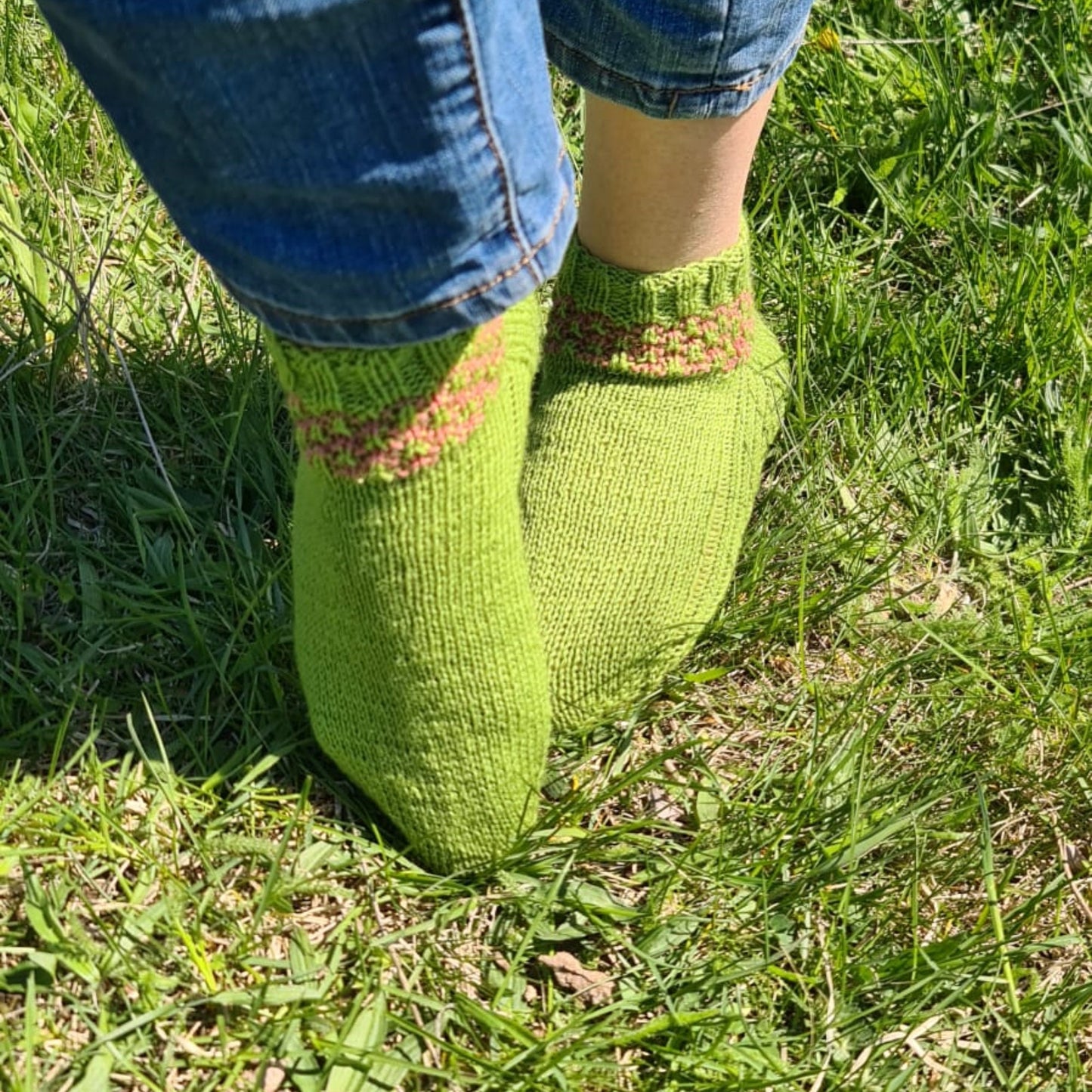 Socks with pink stripes, Wool house socks, Warm winter slippers