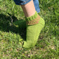 Socks with pink stripes, Wool house socks, Warm winter slippers