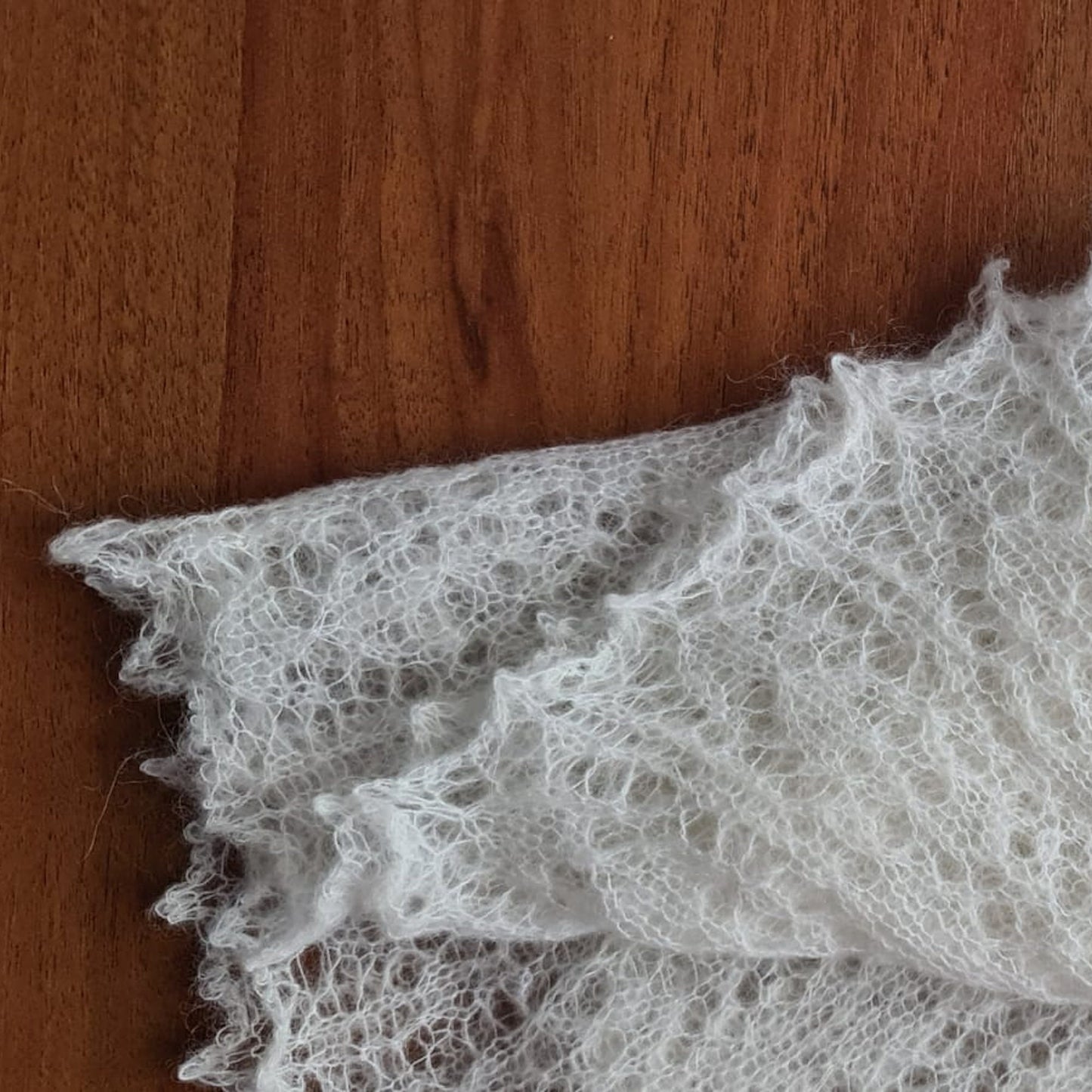 Triangle wedding veil, Gossamer lace crochet wrap, Wool headscarf