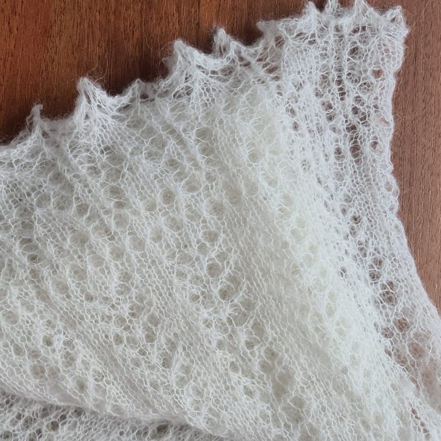 Triangle wedding veil, Gossamer lace crochet wrap, Wool headscarf