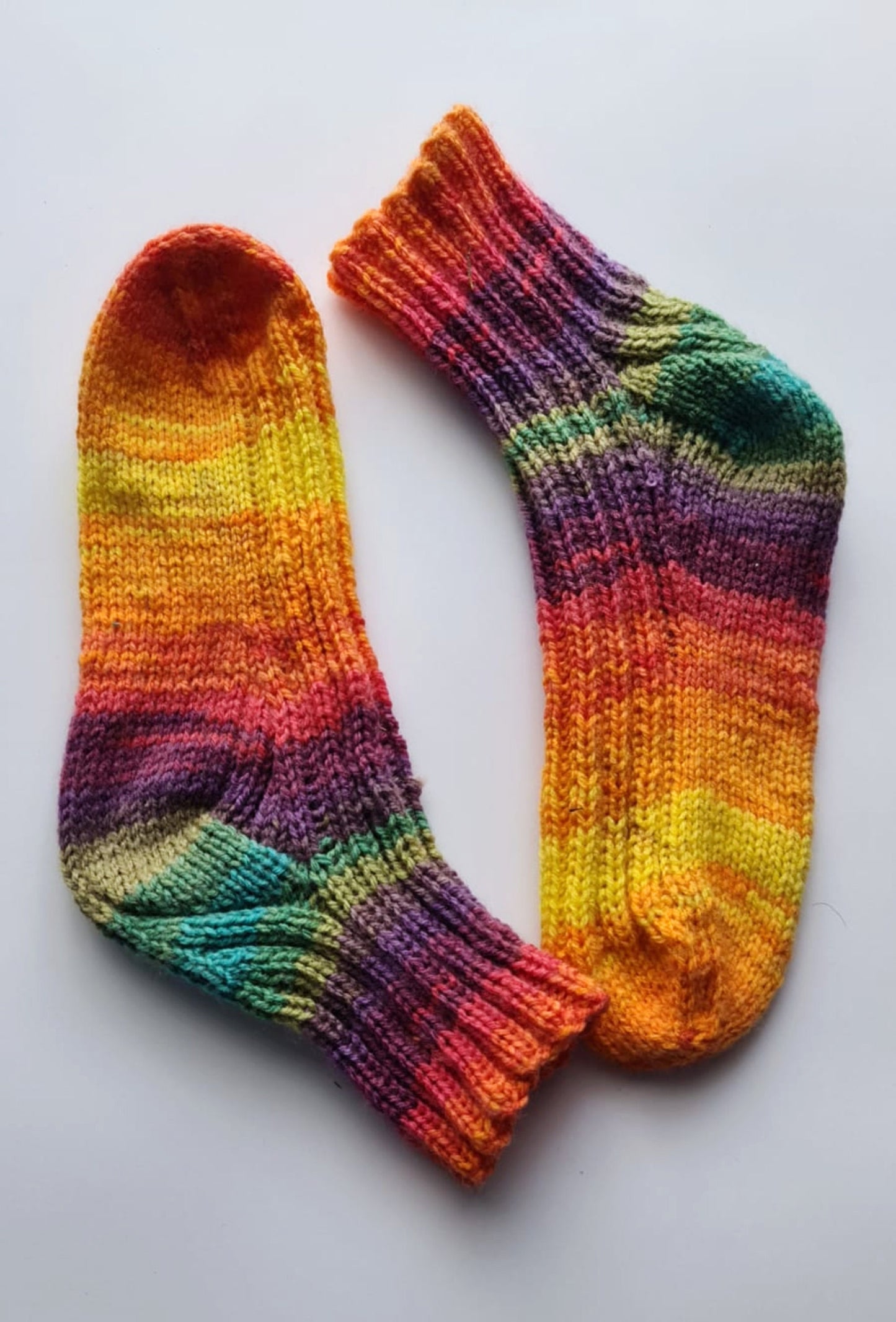 LGBTQ+ Pride socks, Rainbow striped wool blend socks