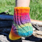 LGBTQ+ Pride socks, Rainbow striped wool blend socks