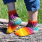 LGBTQ+ Pride socks, Rainbow striped wool blend socks