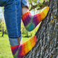 LGBTQ+ Pride socks, Rainbow striped wool blend socks