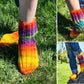 LGBTQ+ Pride socks, Rainbow striped wool blend socks
