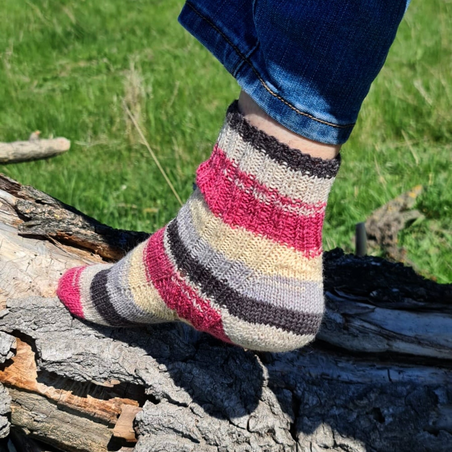 Multicolor stripe socks, Cozy leg warmers