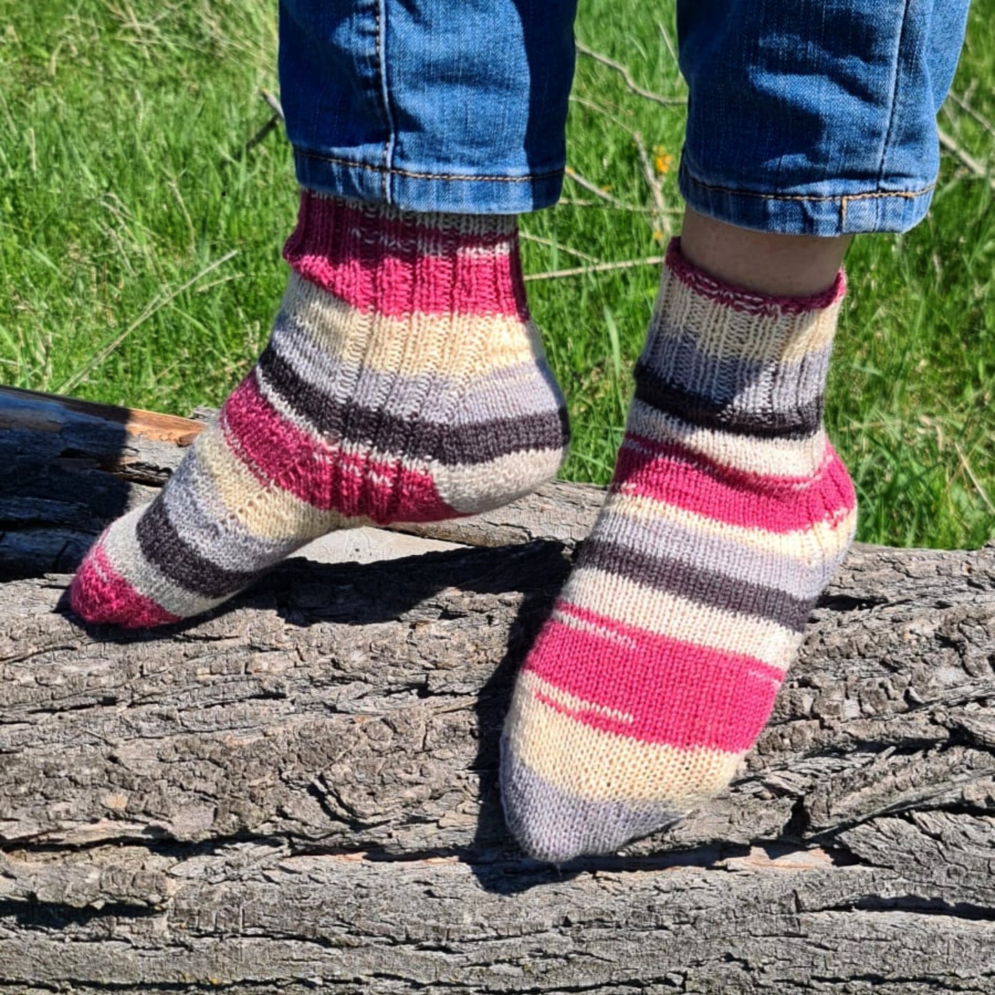 Multicolor stripe socks, Cozy leg warmers