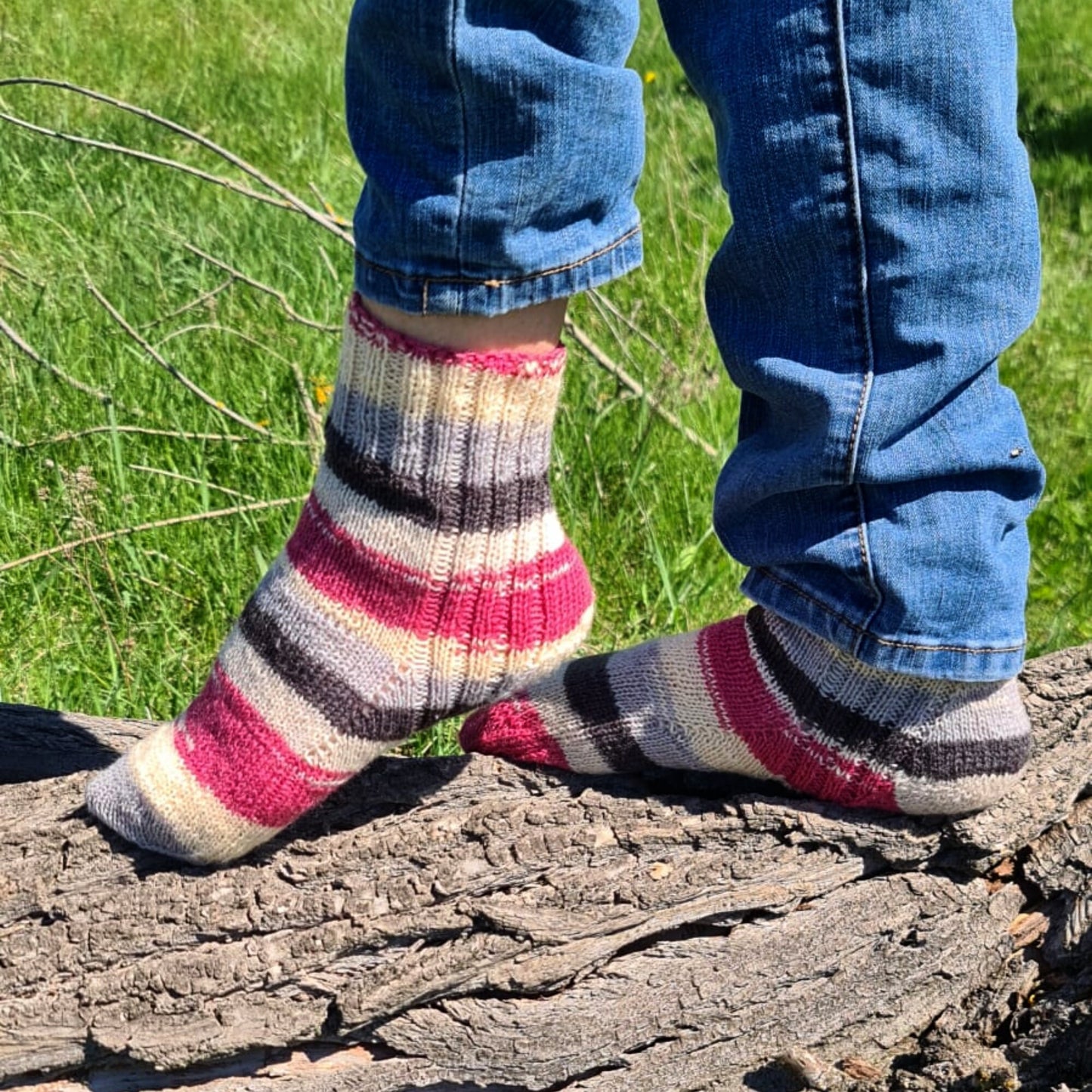 Multicolor stripe socks, Cozy leg warmers