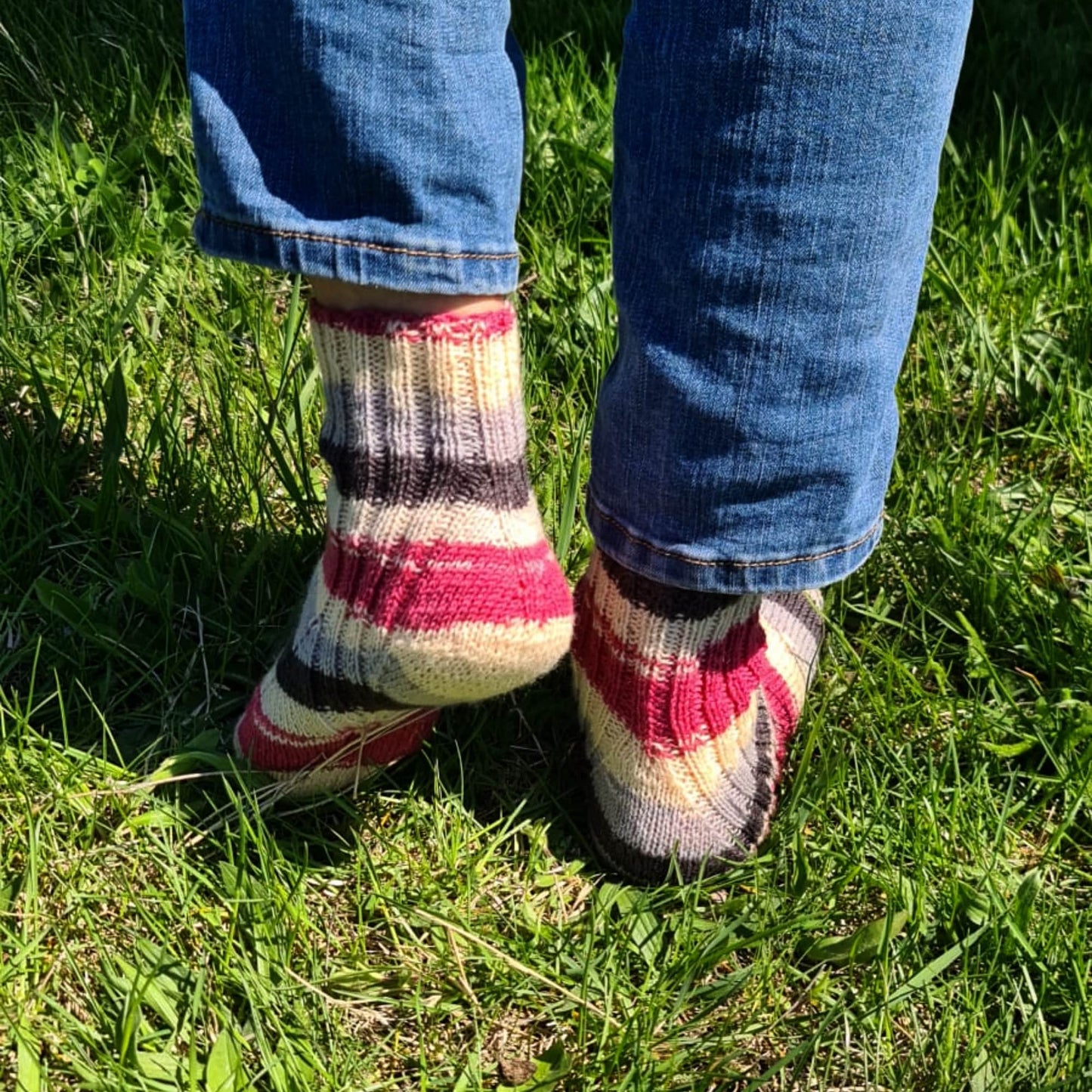 Multicolor stripe socks, Cozy leg warmers