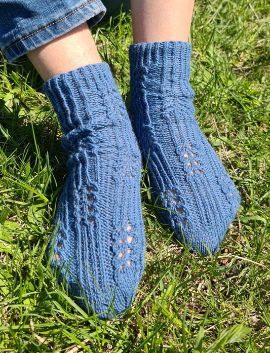 Alpaca hand-knitted socks, Fishnet anklets