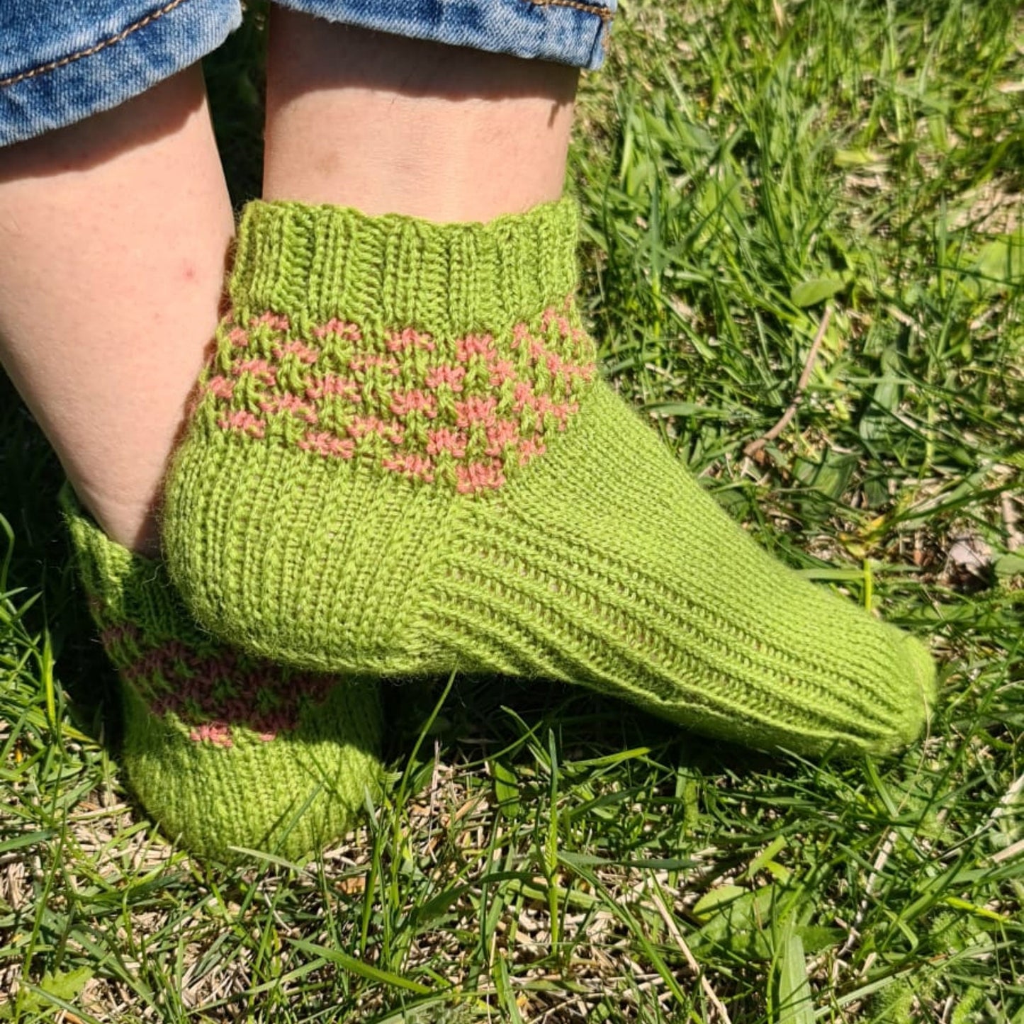 Socks with pink stripes, Wool house socks, Warm winter slippers